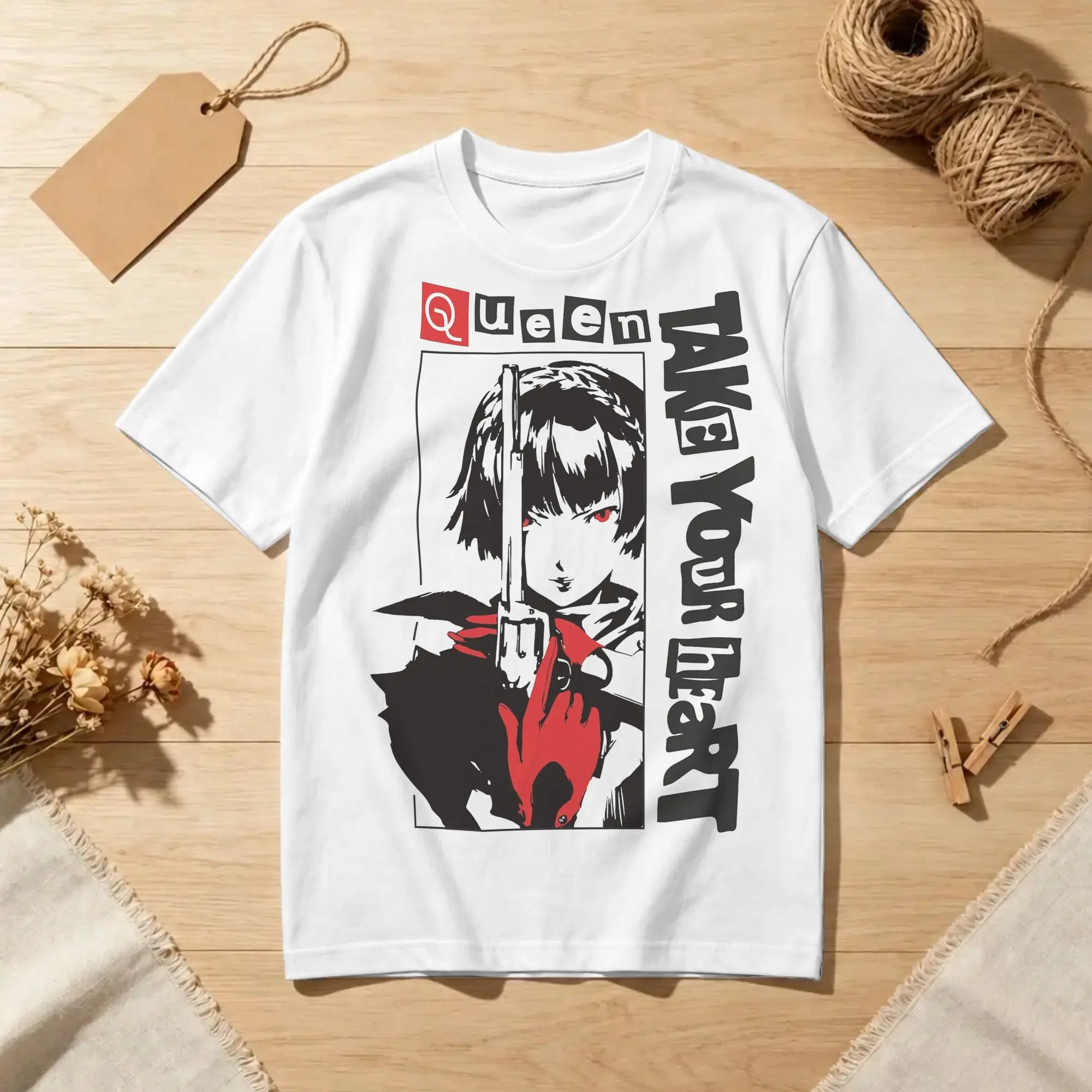 Camiseta Queen Persona 5 Shin Megami Tensei, para homem e mulher, em algodão, com estampa de anime Persona, manga curta, disponível em tamanhos grande