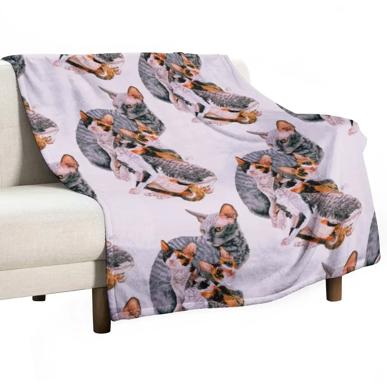 

Cornish Rex Assortment Throw Blanket Bed covers heavy to sleep Blankets