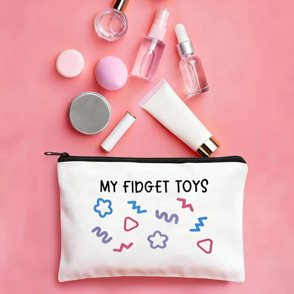 “My Fidget Toys” Fun Storage Bag, Durable Zipper Makeup Bag, Travel Portable Small Item Organizer, Christmas Gift for Friends