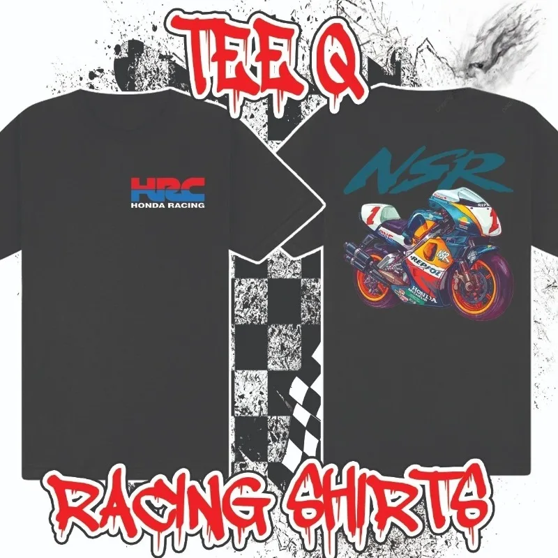

Мужская модная свободная футболка HRC из чистого хлопка для мотоциклистов, 2026 Honda Off-road Motorcycle T-shirt