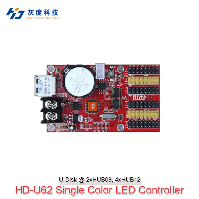 Huidu HD-U6A U62 Led 3D Text Mesh Display Led Video Screen Led Control Card With USB Together  High  Definition Mono Bicolor
