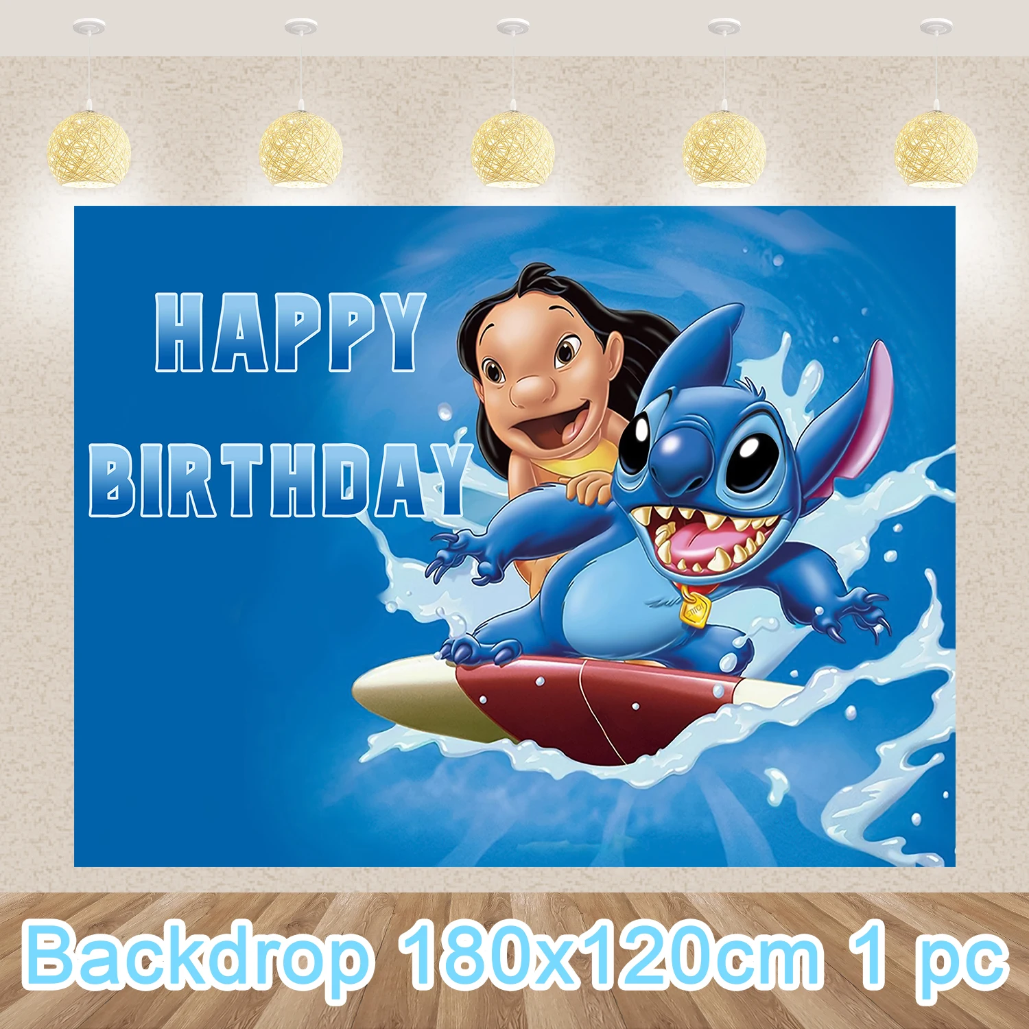 CAN o & Stitch-Fournitures de décoration de fête d'anniversaire à thème de la série, couverts de poulet, fond de ballon, fête préChristophe, cadeau pour enfant, garçon