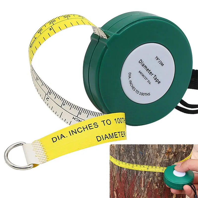 Tree Diameter Tape 2000 mm 79 inch PVC Soft Retractable Measuring Tape Professional Gardening Tree Ruler Meter Measuring Tool