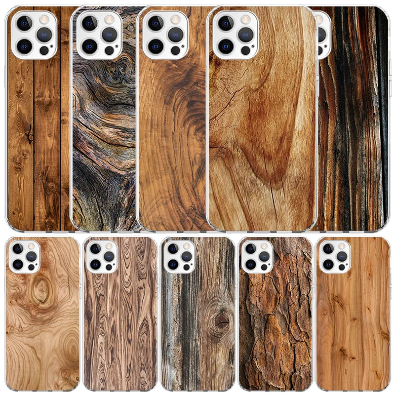 Wood Wooden Pattern Phone Case For IPhone 16 15 14 13 12 11 Pro Max Mini XR XS X 7 Plus 8 + SE 2020 Soft TPU Back Cover