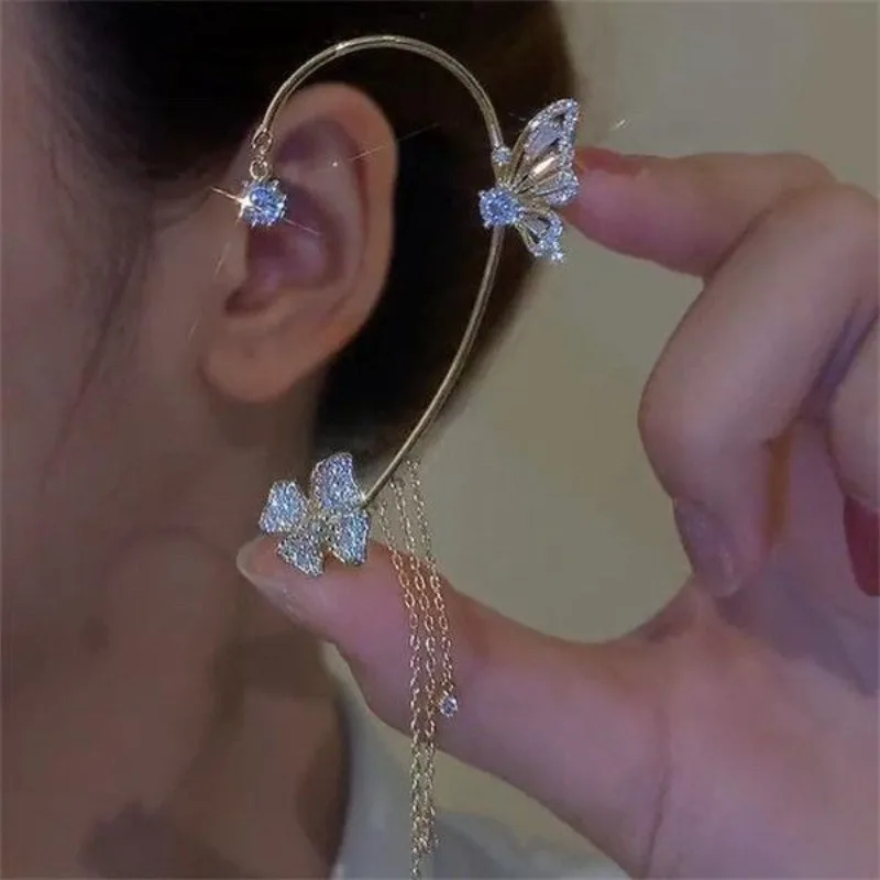 Exquisite Butterfly Earrings, Super Immortal Style, No Earhole Earrings, One Piece Earbone Clip, Light Luxury Earrings for Women