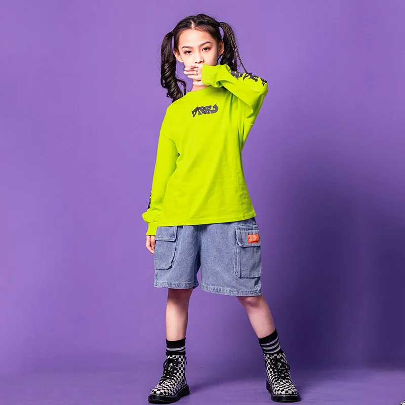 Costumi Hip Hop per bambini abbigliamento da sala da ballo Jazz per ragazze ragazzi abbigliamento da ballo di strada abiti da palcoscenico abiti da ballo T-Shirt pantaloncini