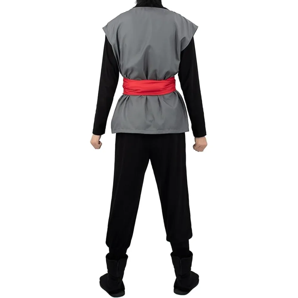 Herren schwarz Cosplay Kostüm Anime Kung Fu Anzug Outfits Uniform Halloween komplettes Set