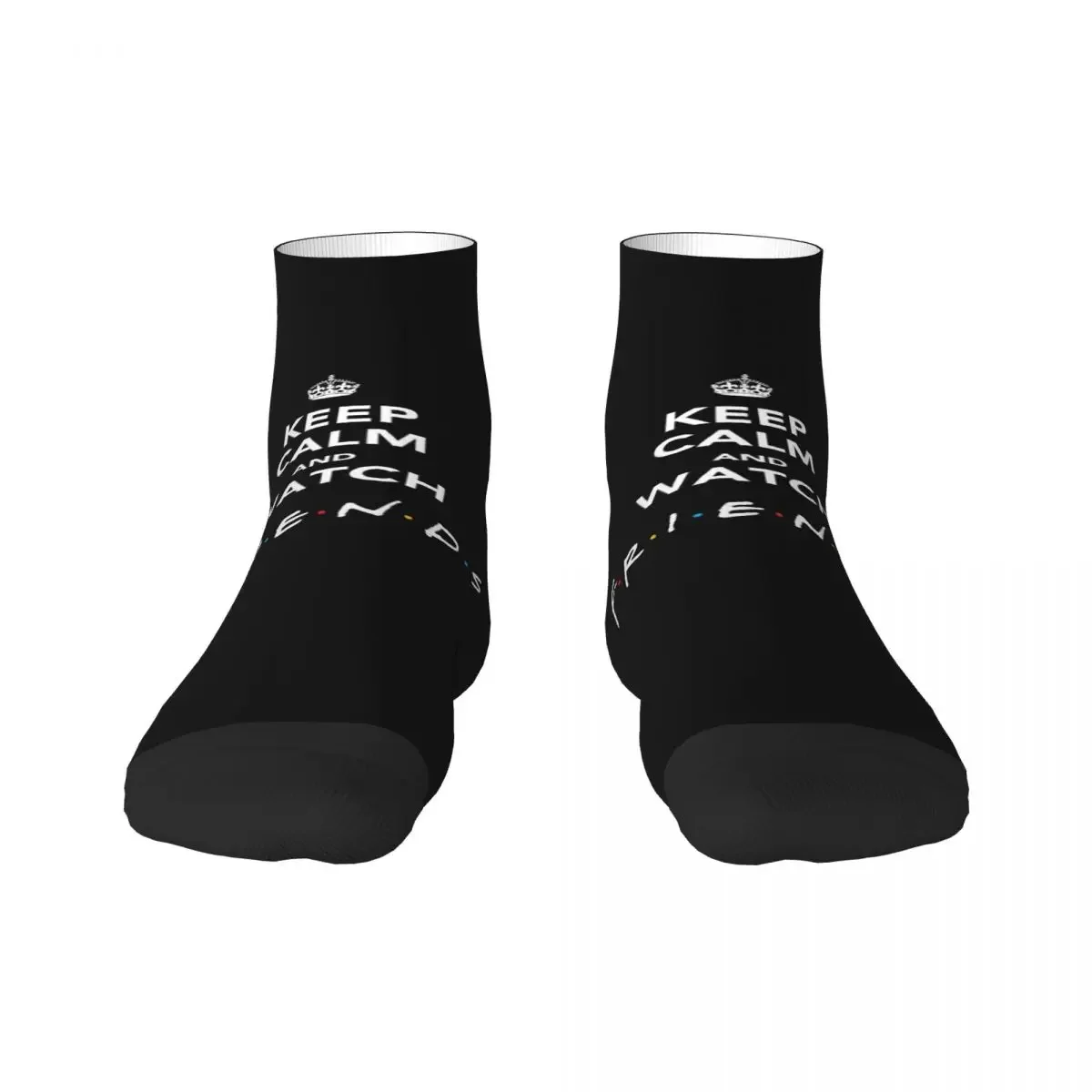 Chaussettes extensibles pour hommes et femmes, impression de mode, Keep Calm and Watch Friends, Citation drôle, TV Show Crew, Été, Automne, Hiver