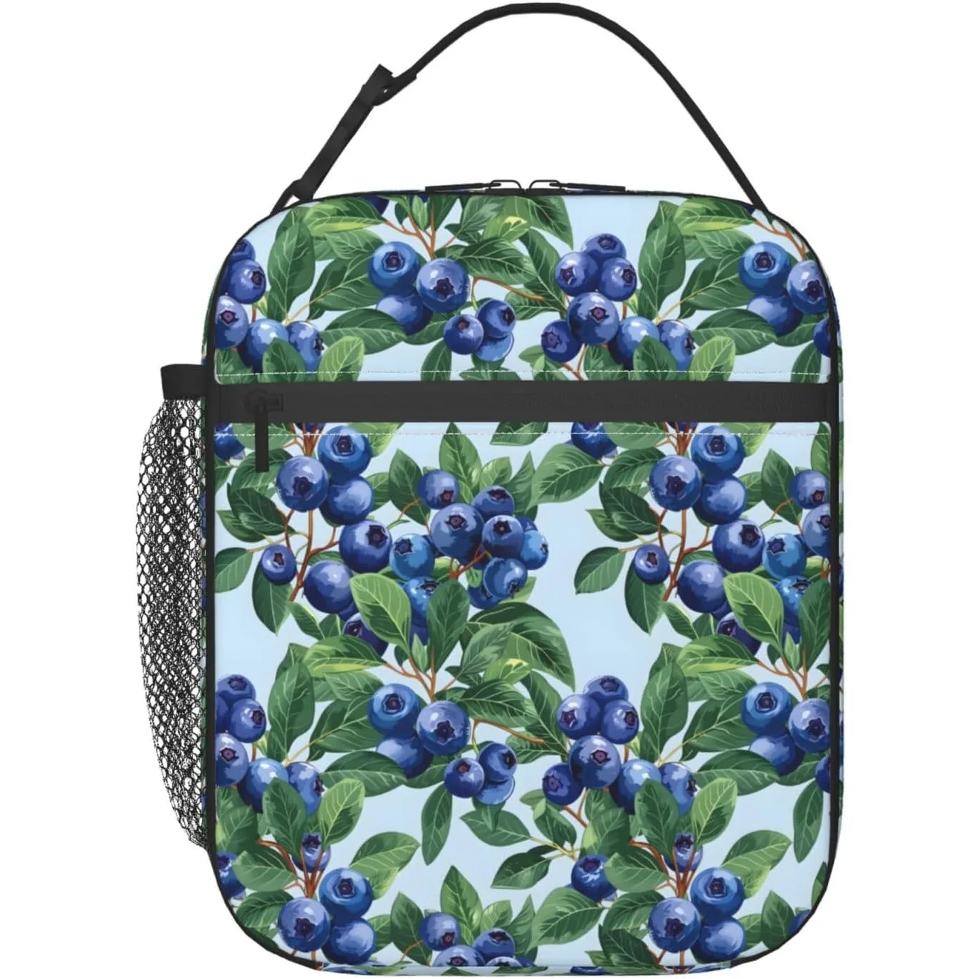Juicy Fresh Blueberry Lunch Box for Women AdultsKids, Insulated Cooler Polyester Sweet Fruit Lunch Bag