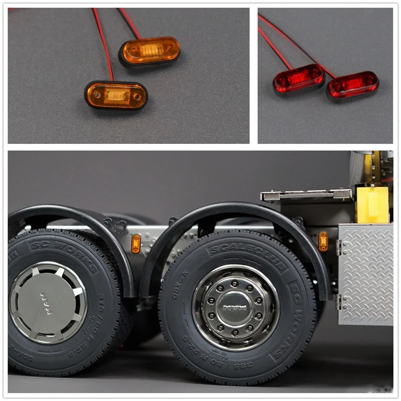 2pcs LED 3V Position Light The Width/Warning Lamp for 1/14 Tamiya RC Truck Tipper SCANIA 770S 56368 VOLVO ACTROS MAN LESU Car