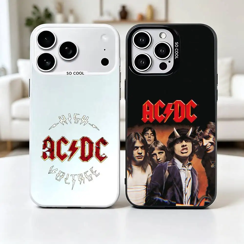 

AD AC DC Phone Case For iPhone 17,16,15,14,13,12,11 Plus,Pro Max,XS,Grey Silver Phone case Funda Cover