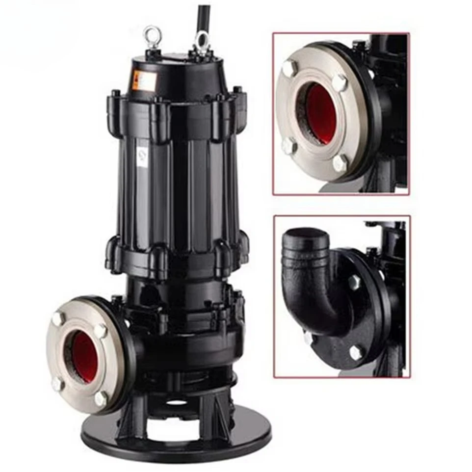 Pompe di aspirazione dell'acqua con pompa per taglierina per acque reflue sommerse per applicazioni di acque reflue
