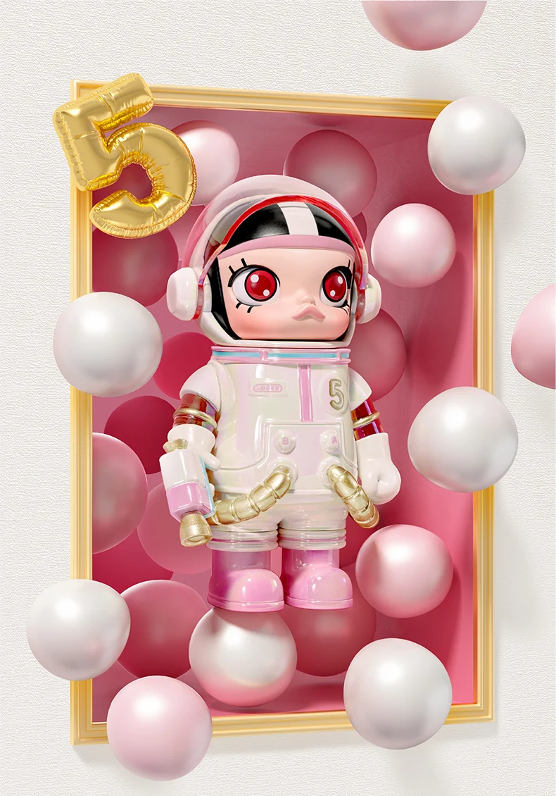 Officiële echte POPMART Mega Space Molly 100% Anniversary Series 4 Blind Box Doll Ornament Toy Verjaardag Verrassingsgeschenken - afbeelding 1