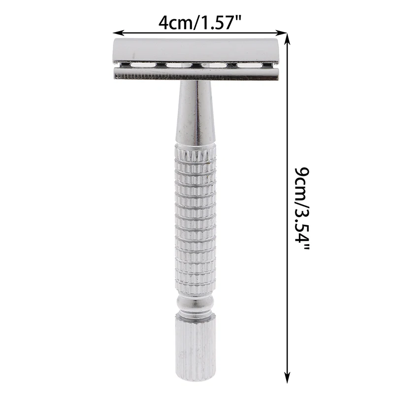 Men Shaver Steel Handle Razor Razor Shaver Double Edges Manual Shaver With Blade