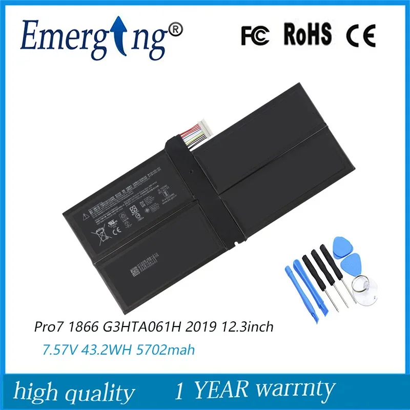 

7.57V 43.2Wh New G3HTA061H Battery For Microsoft Surface Pro 7 2019 year 1866 With Tools