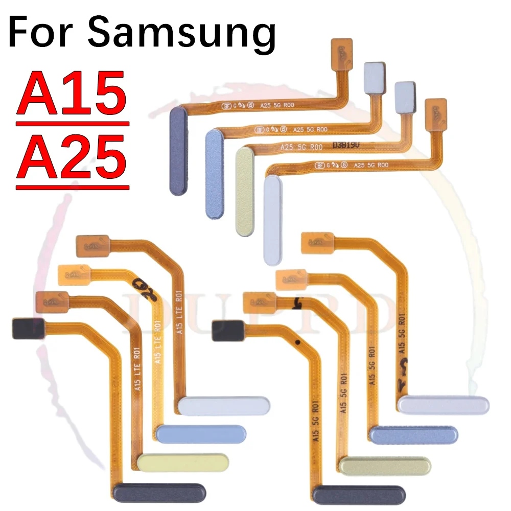 Power Home Button Menu Return Key Fingerprint Touch ID Recognition Sensor Flex Cable For Samsung A15 A155 A156 A25 A256 A55 5G