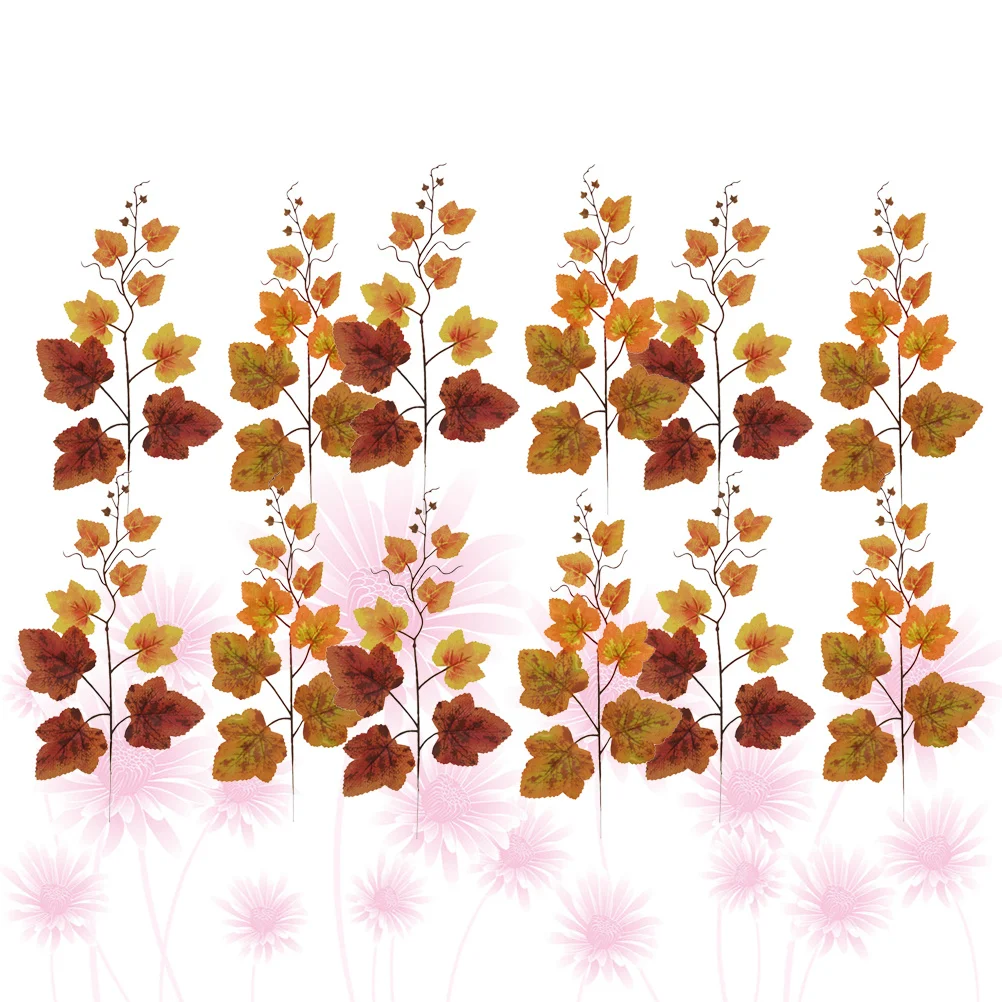 

12pcs Simulation Maple Leaf Vine Decor For Wall Door Mirror Fence Home Garden Artificial Autumn Hanging Ornament Maple Decor
