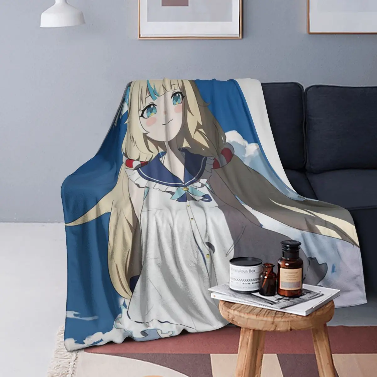 

Sameko Saba Cute Anime Blankets Soft Warm Flannel Throw Blanket Cover for Bed Living room Picnic Travel Home Sofa