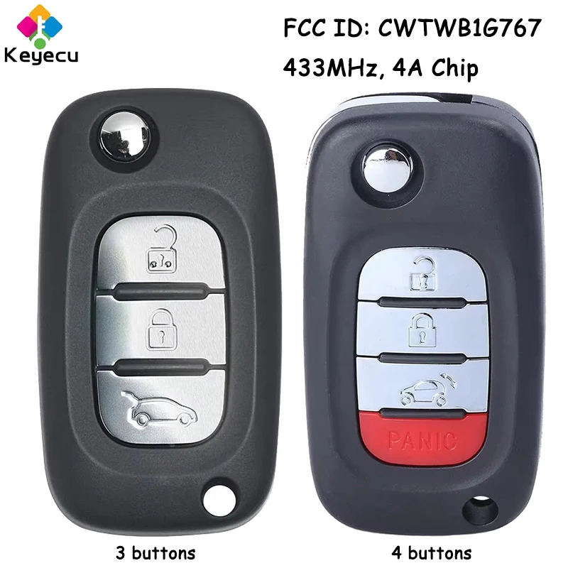 

Откидной дистанционный ключ KEYECU с 3 4 кнопками, чип 433 МГц, 4 А для Benz Smart Fortwo 453 Forfour 2015 2016 2017 Fob FCC # CWTWB1G767