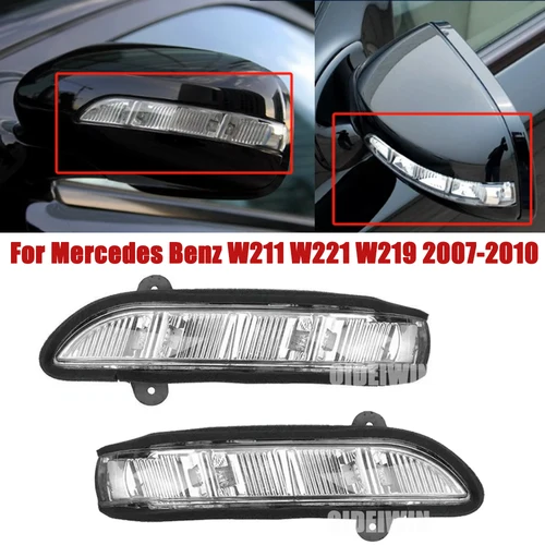 Para Mercedes Benz W211 W221 W219 2007-2010 E320 E350 E550 S600 S550 S63 S65 accesorios de coche lámpara de espejo retrovisor señal de giro Led