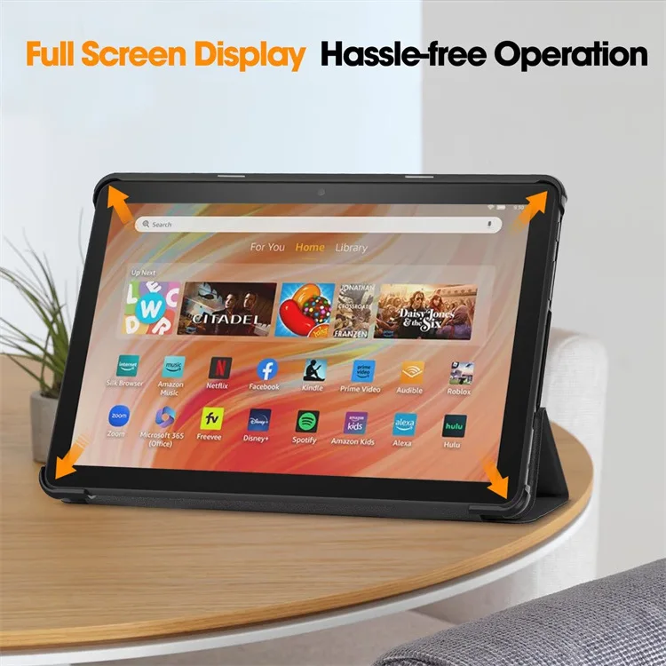 Dreifach Faltbare Hülle für Kindle Fire HD10 2023 mit Auto-Wach-/Schlaf-Funktion Stoßfeste Kunstleder-Abdeckung für Amazon Fire – Detail 4