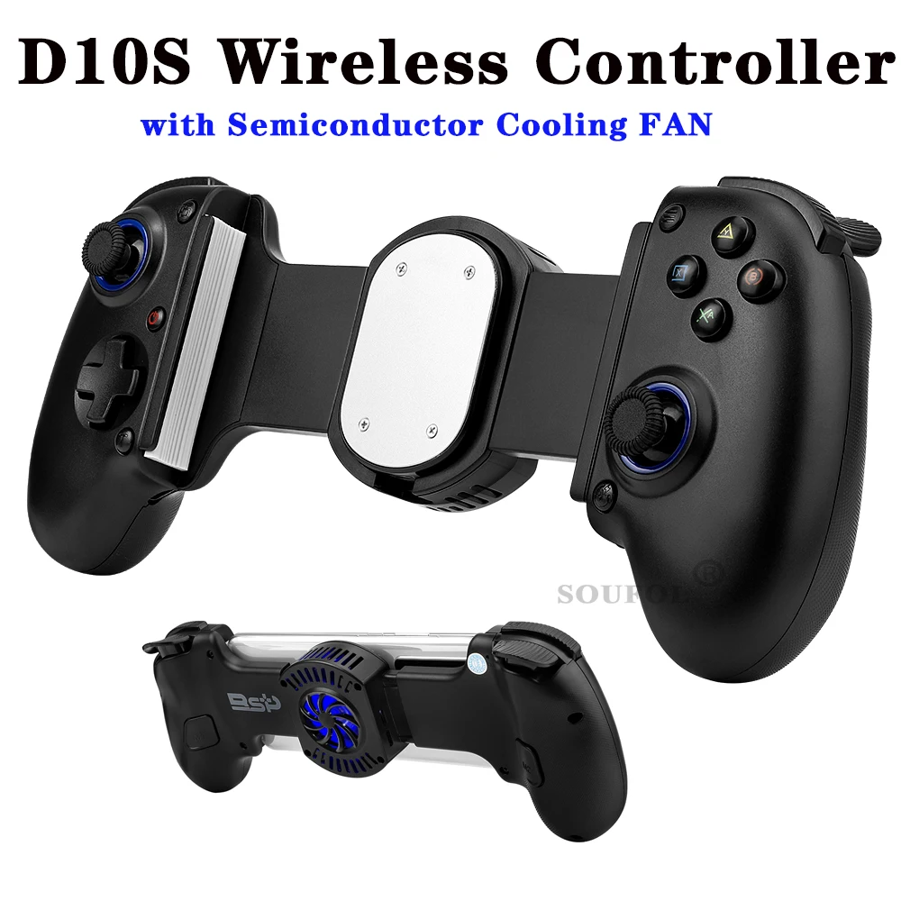 

D10 D10S Wireless Gamepad Controller Semiconductor Cooling Fan Stretching Cooling Game Controller for PS3/PS4/NS Switch/Xbox/PC