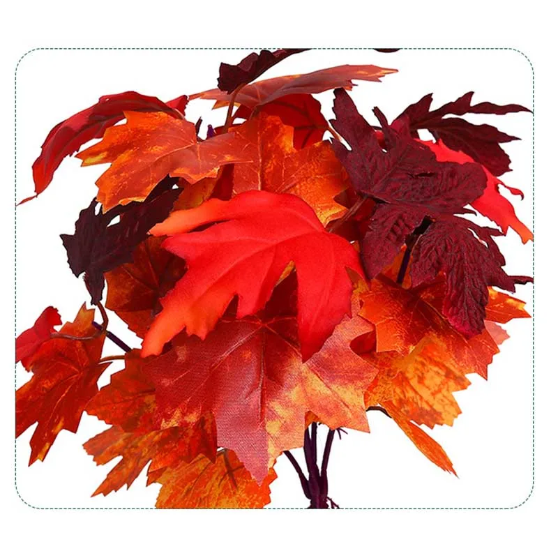 1PC Artificial Maple Leaves Branch Fake Simulation Leaves Halloween Thanksgiving Table Centerpieces Ornaments Autumn Decorations