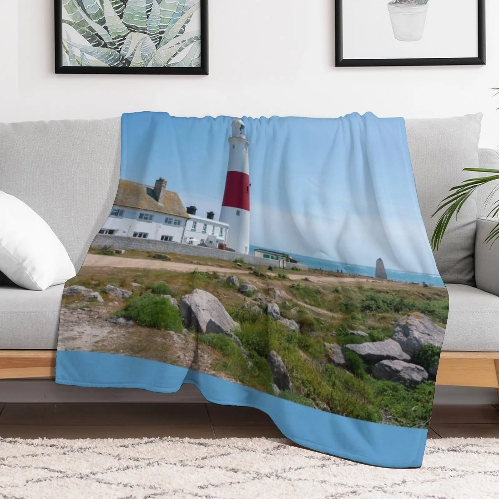 New Portland Bill Lighthouse Throw Blanket Decorative Beds Thermal Blankets