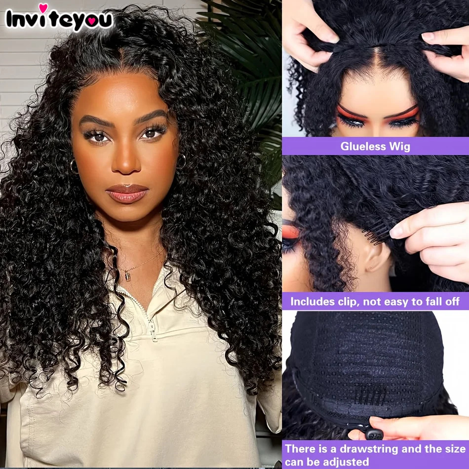 30-36-inch-adjustable-drawstring-sung3-in1-half-wig-upgrade-hd-lace-250-water-kinky-curly-deep-human-hair-wig-black-glueless