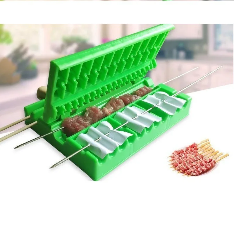 Skewers Kebab Maker Barbecue Stringer Box Machine Beef Pork Meat Vegetables String Grill Kitchen Accessories Outdoor BBQ Gadget