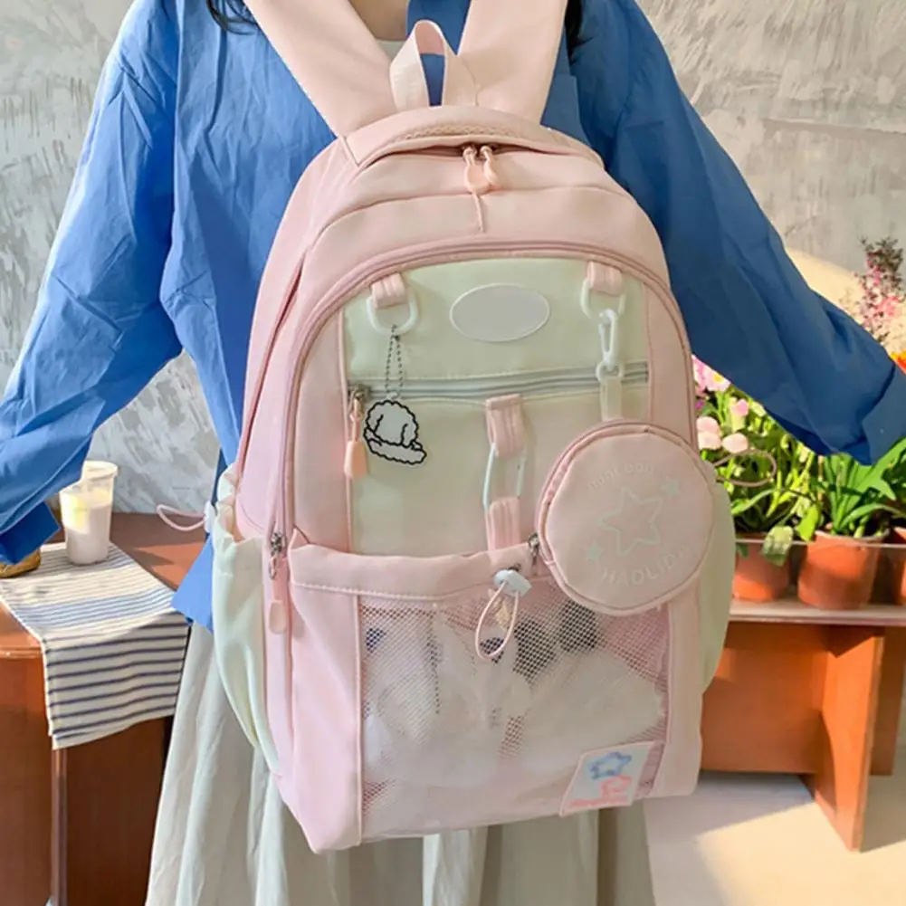 Lightweight Backpack Comfortable Shoulder Straps Backpack Waterproof Girls Laptop Backpack with Transparent Front for School