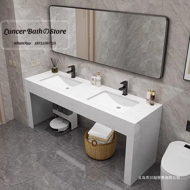 

Casual bathroom public marble double basin washbasin bathroom cabinet combination modern b&b wash basin wash basin