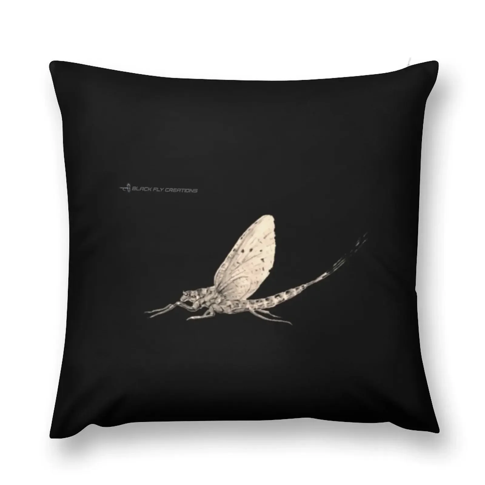 

Mayfly Nymph Fly Fishing Tying Tenkara Entomology, Black Fly Throw Pillow New year Sofa Cover Sofa Cushion pillow