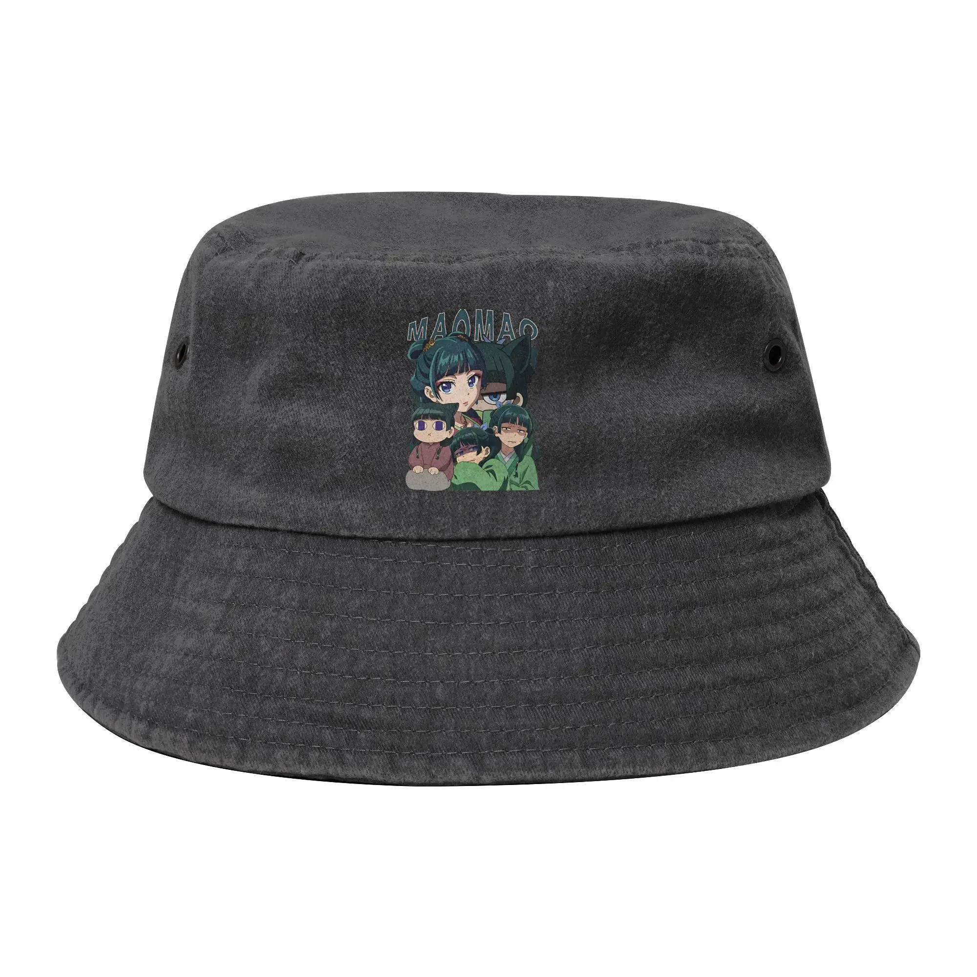 Maomao Anime Bucket Hats for Teen Travel The Apothecary Diaries Distressed Denim Washed Field Hat for Outdoor Fishing Caps