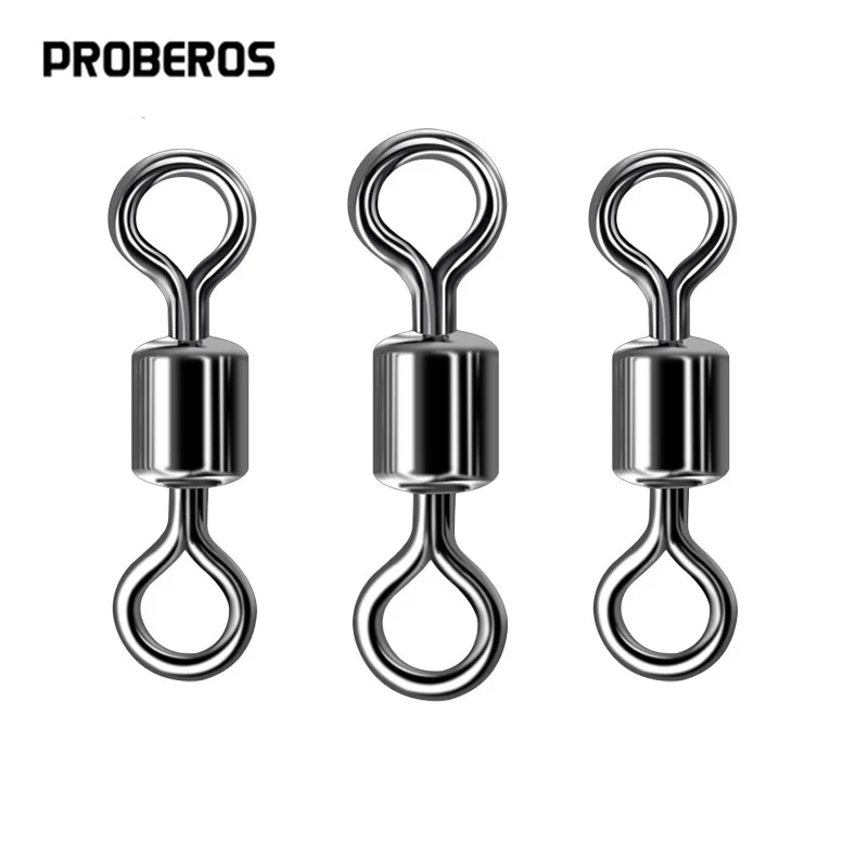 50 pcs Bearing Swivel Fishing Connector Stainless Steel Fishhook Carp Snap Lure Solid Ring Swivel Tackle Fishing Accessories