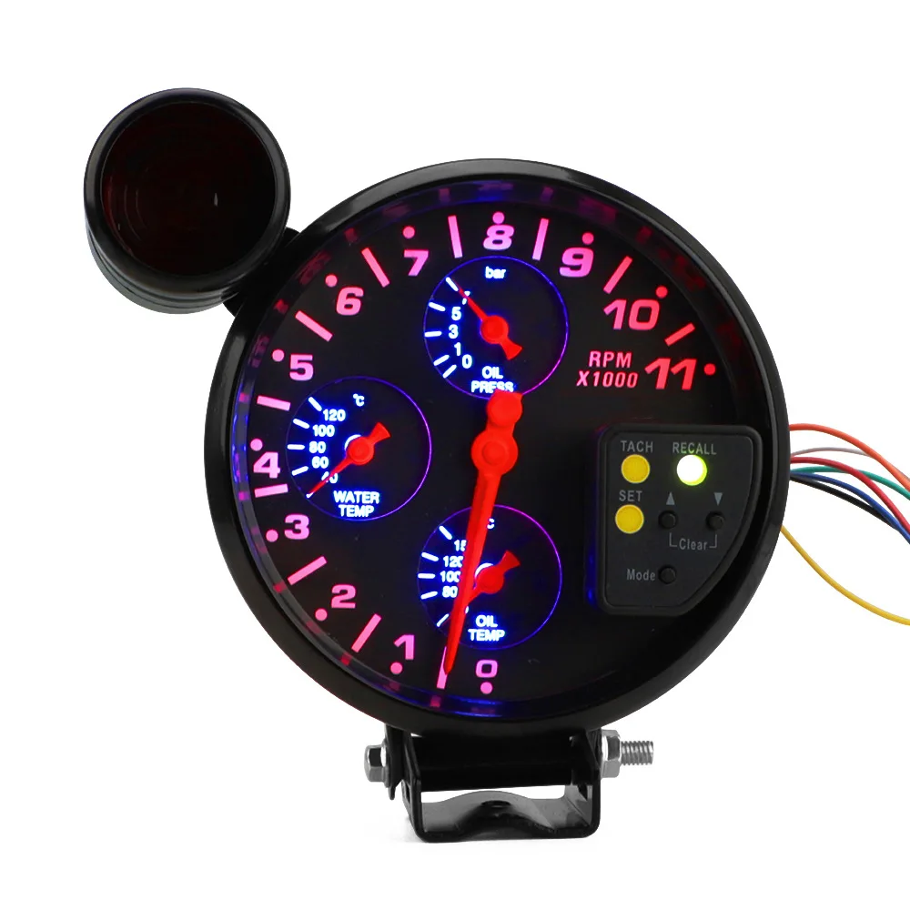 

Universal Car Modification Meter Water&oil Temperature Oil Pressure Speedometer Multifunctional Instrument Panel