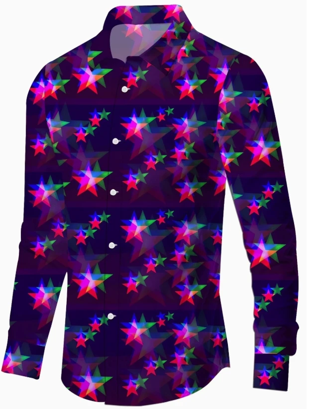 

Men's Casual Floral Print Button-Up Shirt - Polyester & Elastane Blend, Non-Stretch Fabric, Collar, Fabric