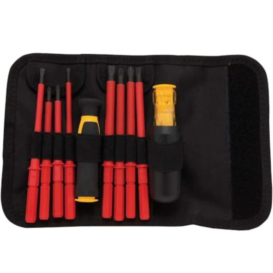 

Insulated Screwdriver Set with Vinyl Grip for Electrical and Automotive Applications 10Piece Precision Tool Kit Featuring NonCo