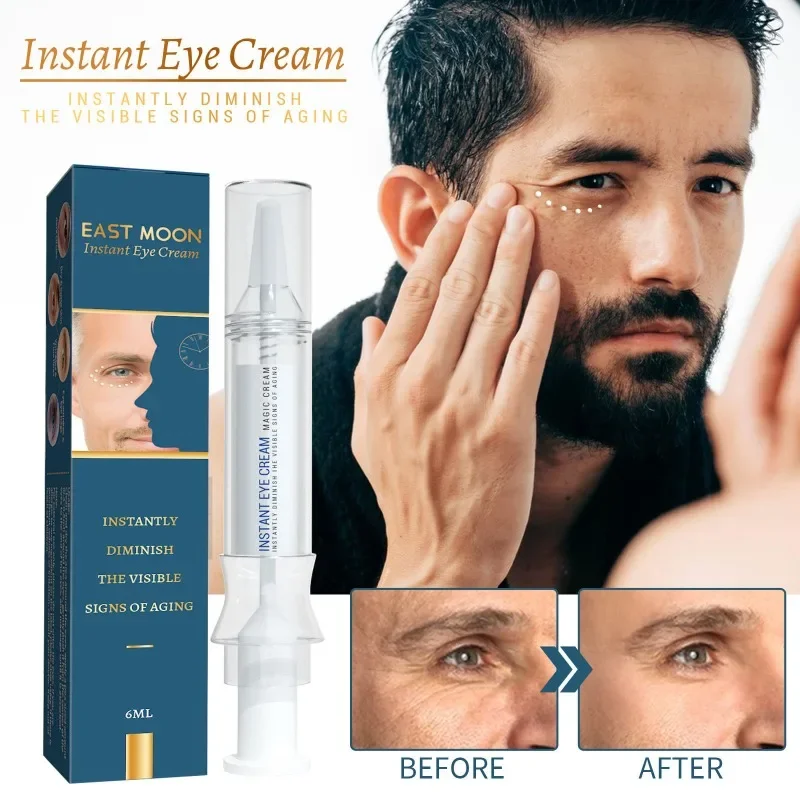 Crema de ojos antienvejecimiento para hombres, reafirmante, hidratante, reductor de arrugas, elimina las bolsas de Ojos de círculo oscuro, desvanece las líneas finas, blanqueamiento de ojos Serum