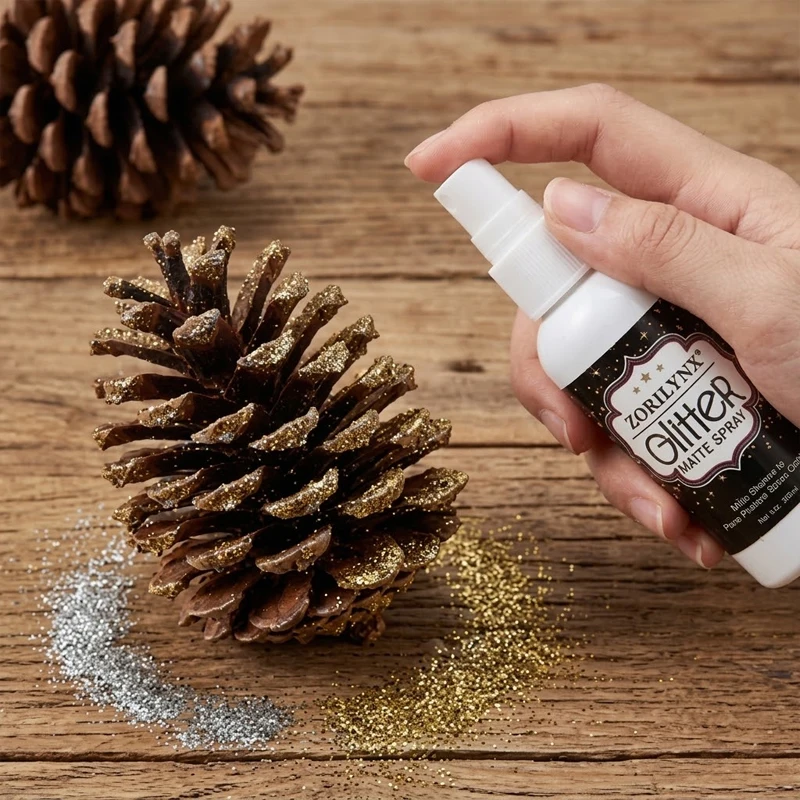 All Purpose Christmas Craft Spray Adhesive for Glitter Powder Xmas Tree Ball Decorating Mist Bonding Glue 60ml - ZORILYNX