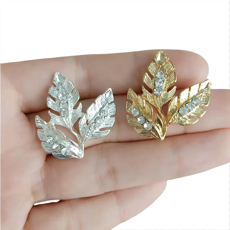 10 PCS 26x29mm Fashion Metal Alloy KC Gold/Silver Plated Leaf DIY Jewelry Accessories