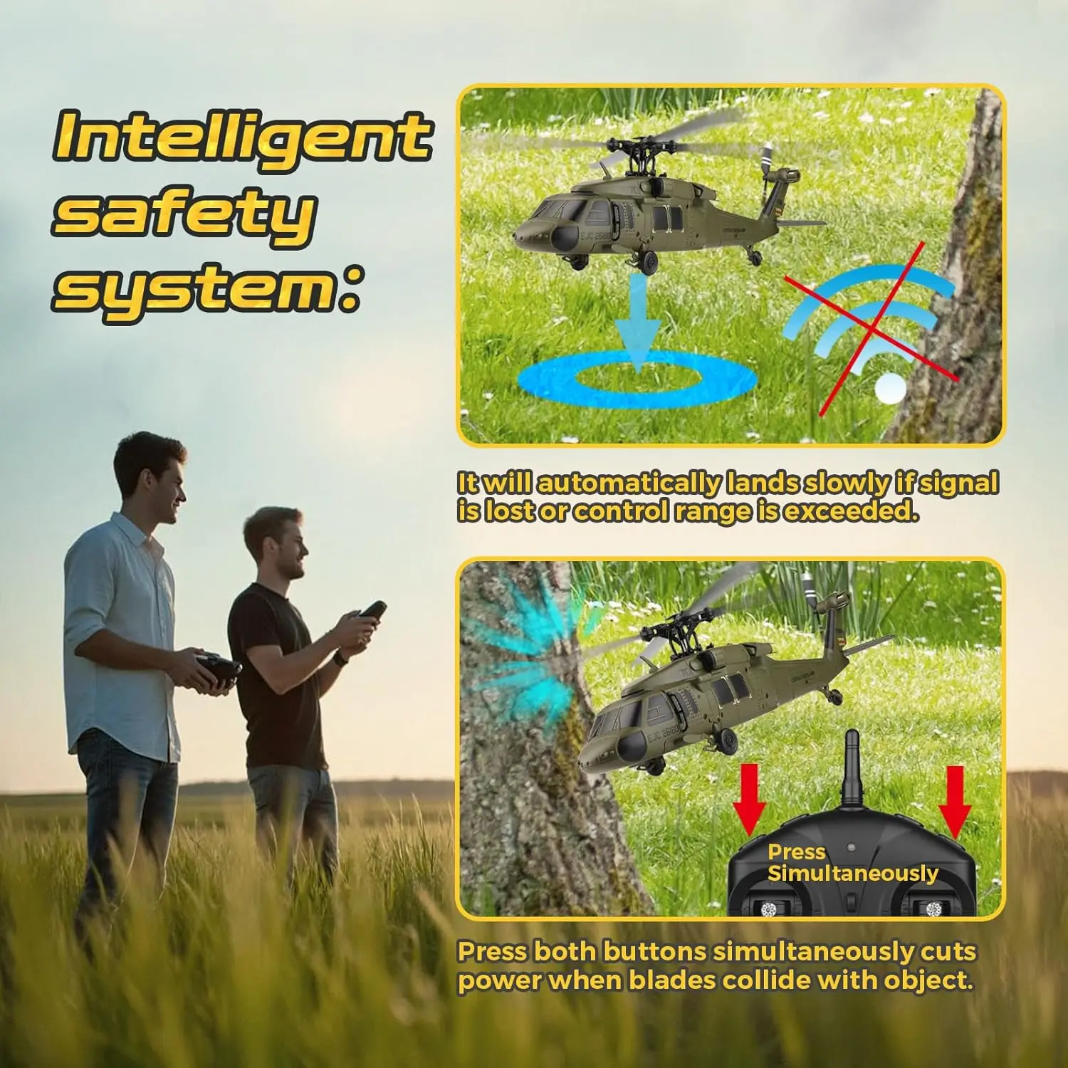 WLtoys K170 Bürstenloser 4-Kanal-RC-Hubschrauber, UH60L Black Hawk im Vollformat, 6-Achsen-Gyroskop, One Key Take-Off/Landing mit 3 Batterien