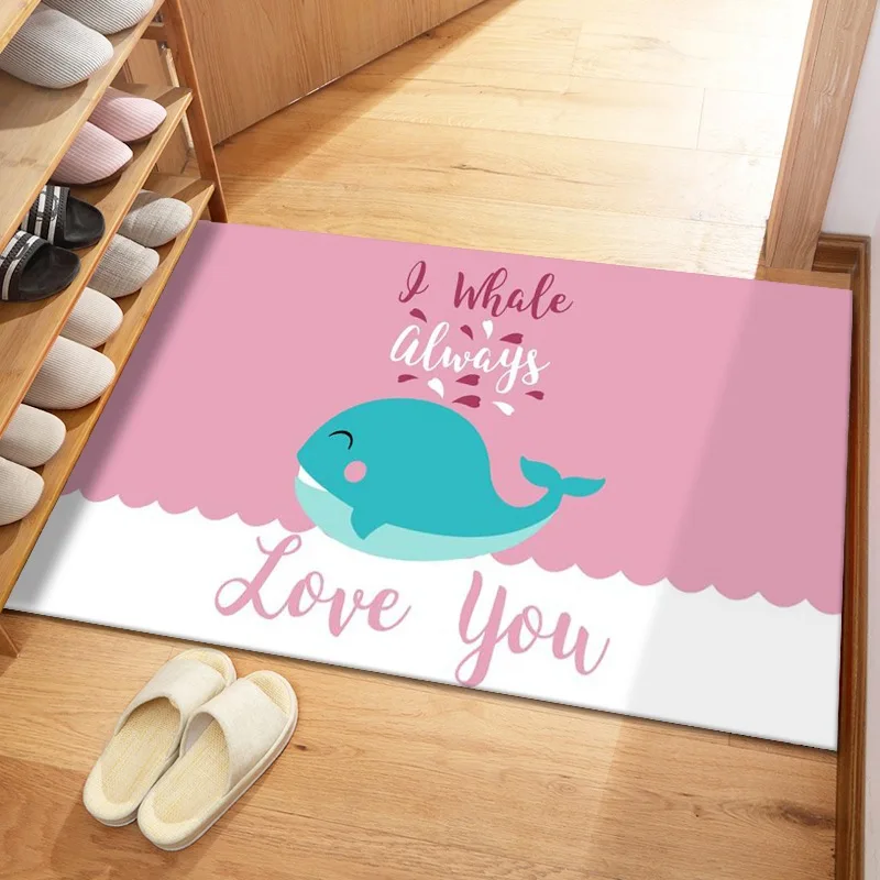 

Cartoon Whale Door Mat,Soft Flannel Carpet,Non-slip Floor Mat,Living Room,Kids Bedroom,Home Decor,Bath,Kitchen,Corridor Area Rug