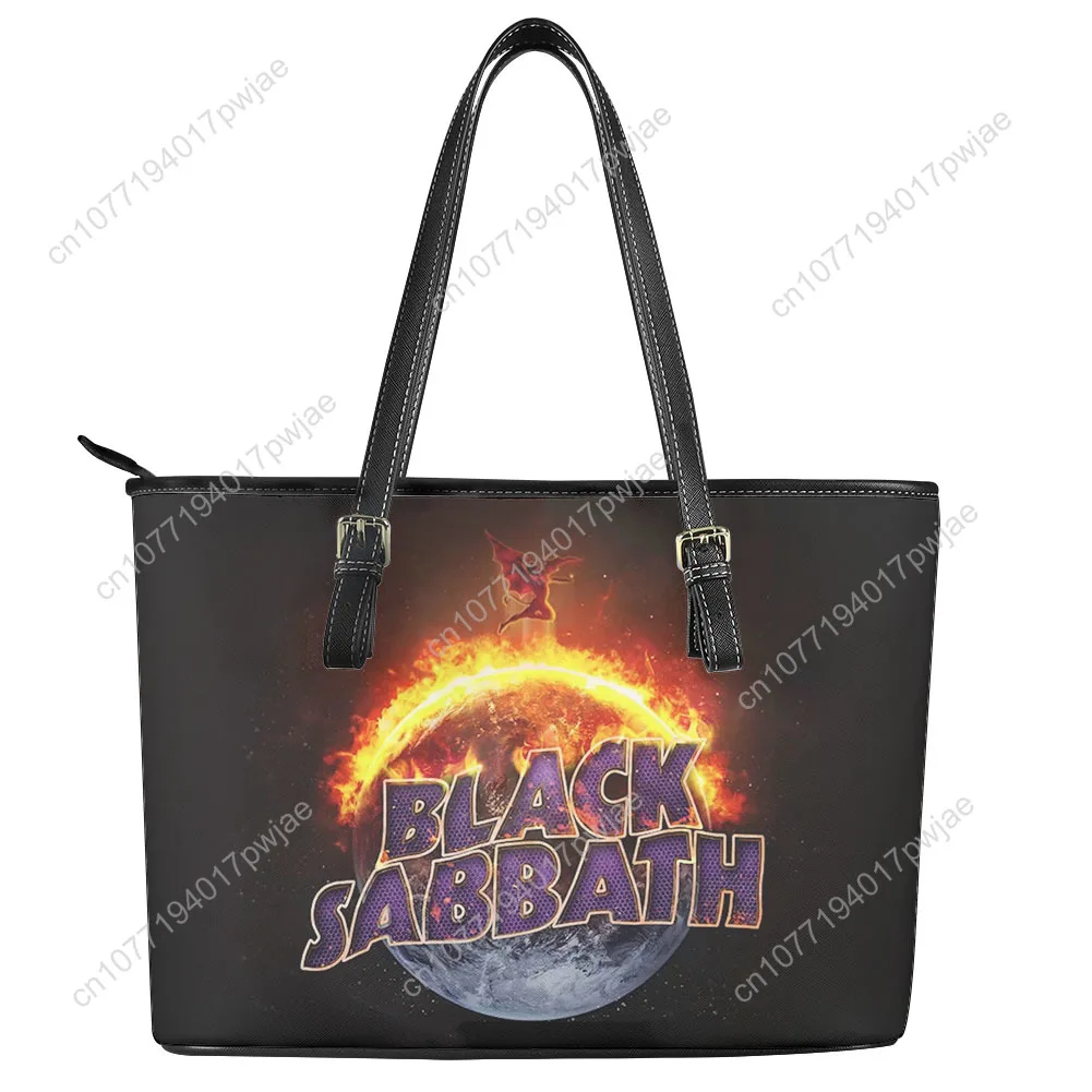 Black Sabbath Rock Band Custom Handbag Womens Mens Personalized Tote Bag Shoulder Bag Business Leather Purse Travel Bag Gift