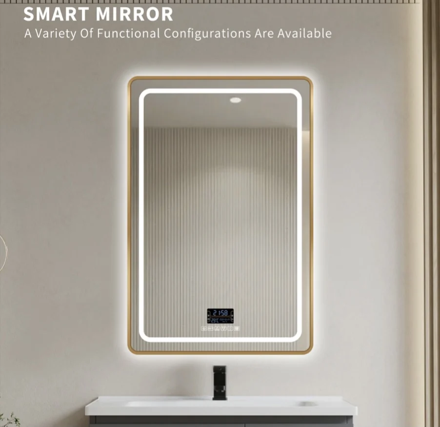 Hotel Badezimmer Wandmontage Badezimmer Touch Sensor Smart Led Spiegel Badezimmer Rechteck 50*70