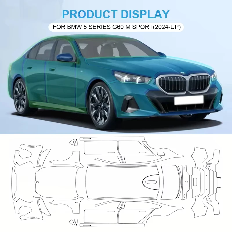 

For BMW G60 5 Series M Sport 2024 TPU Clear Bra PPF Car Body Sticker Precut Paint Protection Film Anti-Scratch
