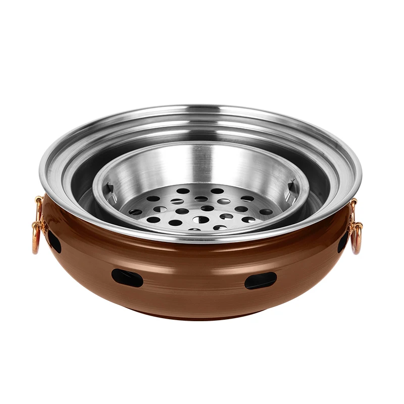 Commercial Korean Stainless Steel Charcoal Grill Round Grill