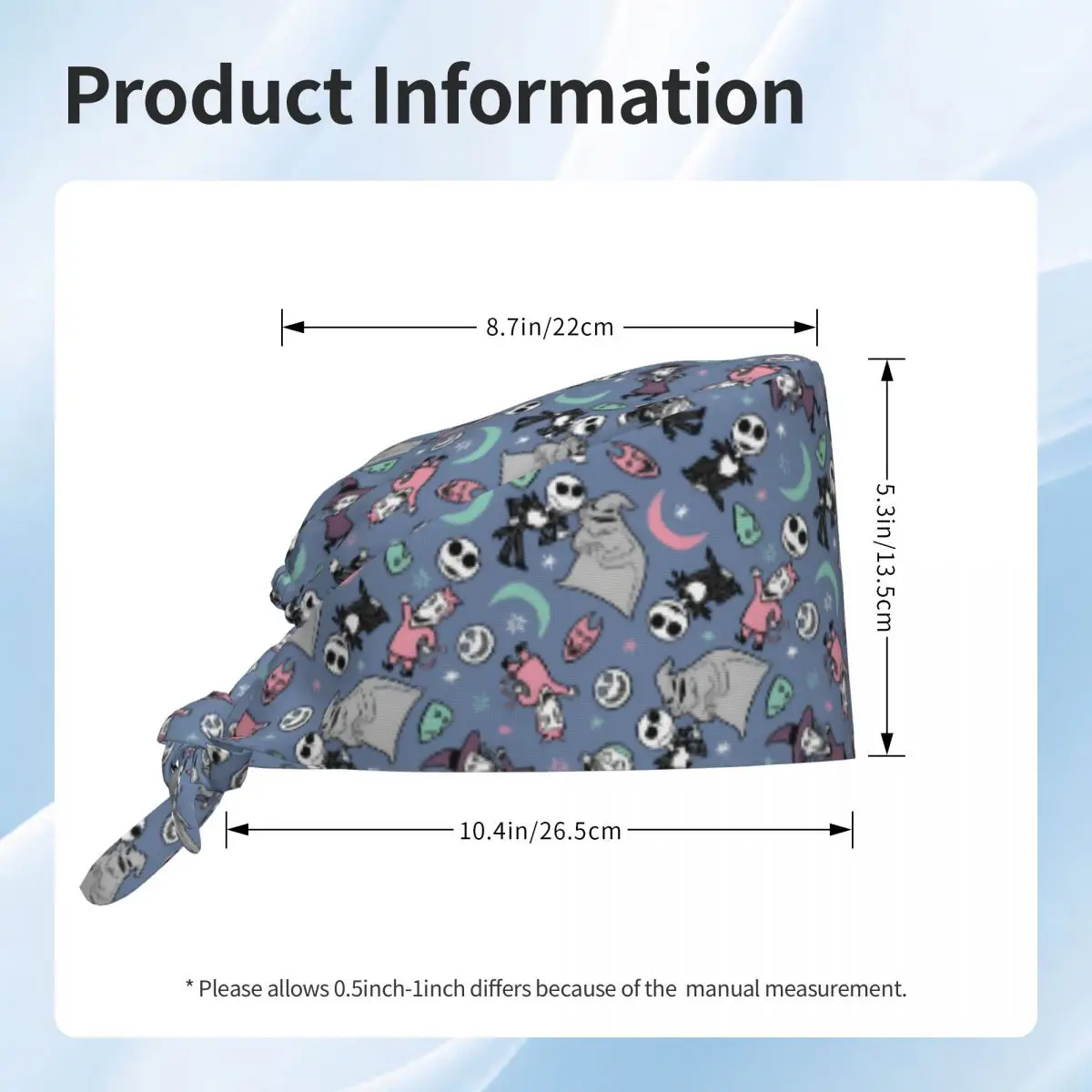 مخصص الكابوس قبل عيد الميلاد الموظفين الطبيين الدعك قبعة الرجال النساء القوطية جاك Skellington ل قبعة الطاهي فرك قبعات