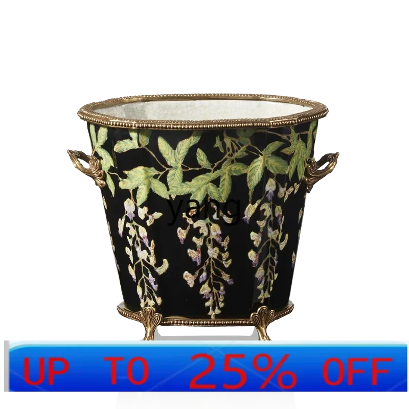 

LTT Morning Glory Black Binaural Flower Pot Creative Simple Flower Ornament