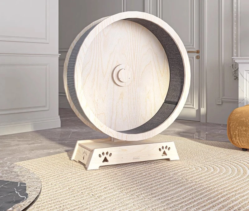 

Cat Treadmill Running Wheel Multi-layer Solid Wood Cat Climbing Frame Cat Toy Roller Non-silent